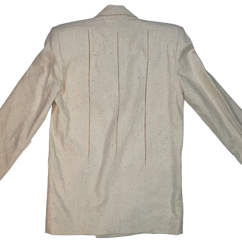 Naturelle George Georgiou Tan Beige 100% Silk Blazer Sz XS Western Style Jacket - Picture 11 of 16